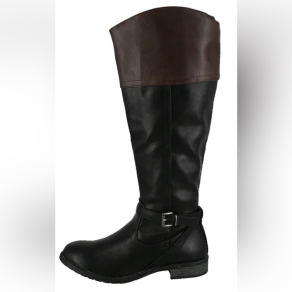 Ralph Lauren, Savion black and brown leather riding boots - Picture 2 of 14